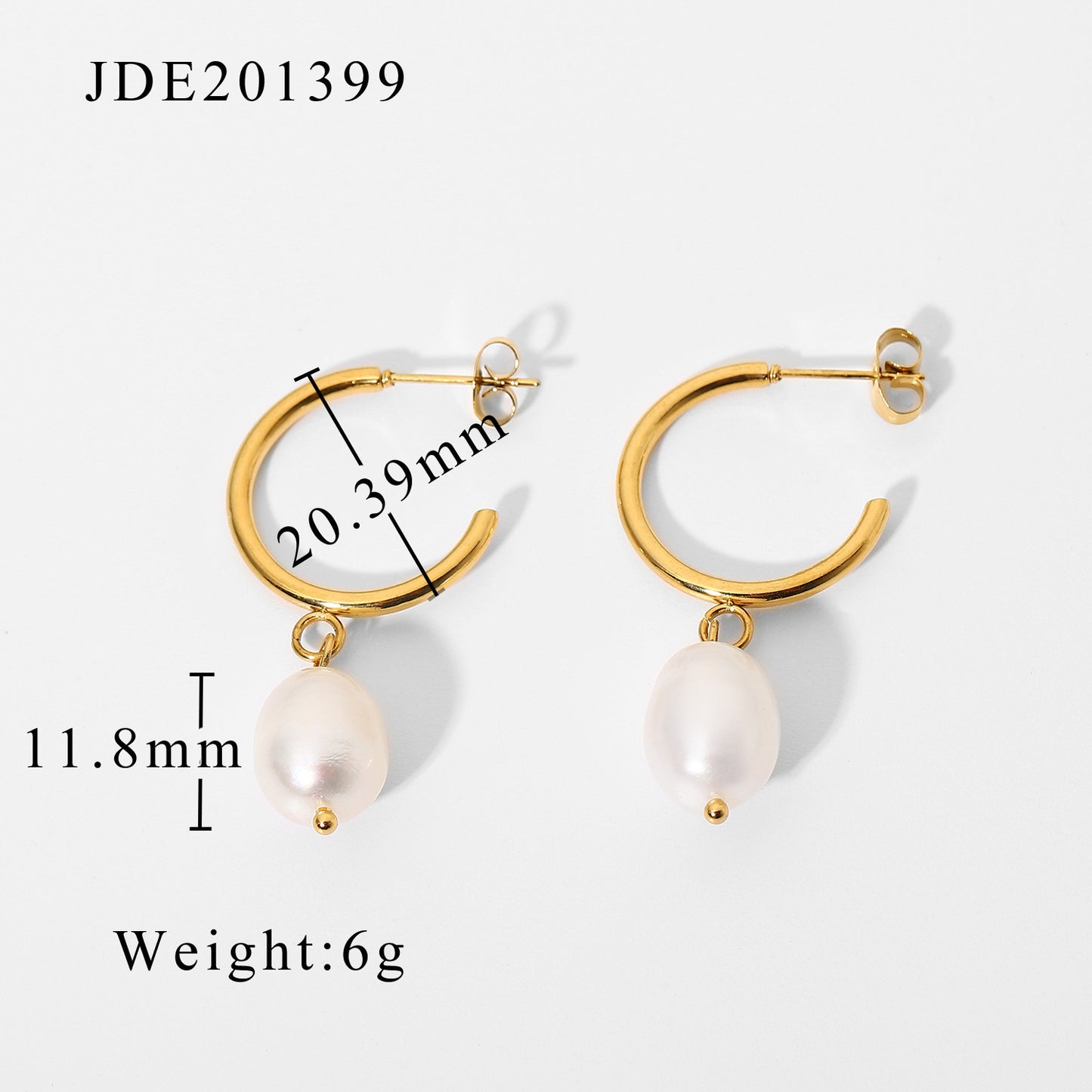 18K Gold Kingdee Round Heart-shaped Earrings