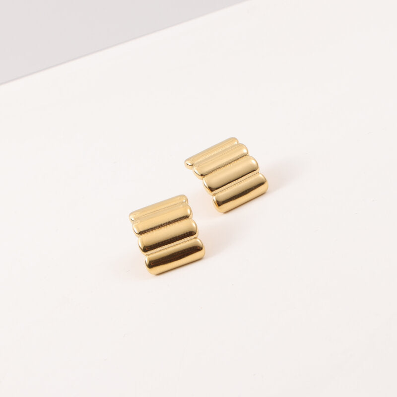 18K Gold Bread Earrings