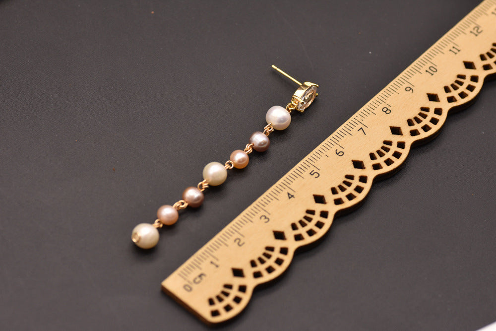 GLSEEVO Pearl Long Minimalist Earrings