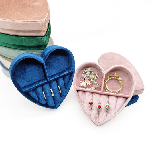 Heart-shaped Velvet Jewellery Box