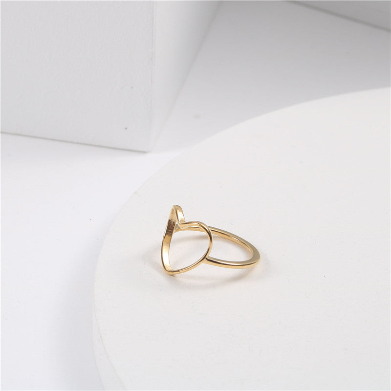 18K Gold Plating Hollow Love Heart-shaped Ring