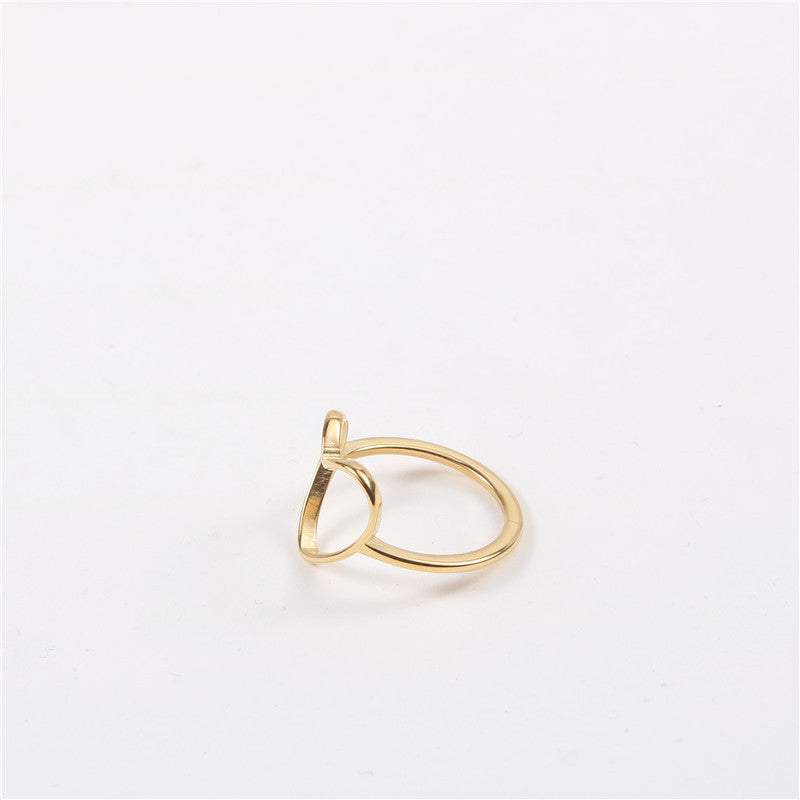 18K Gold Plating Hollow Love Heart-shaped Ring