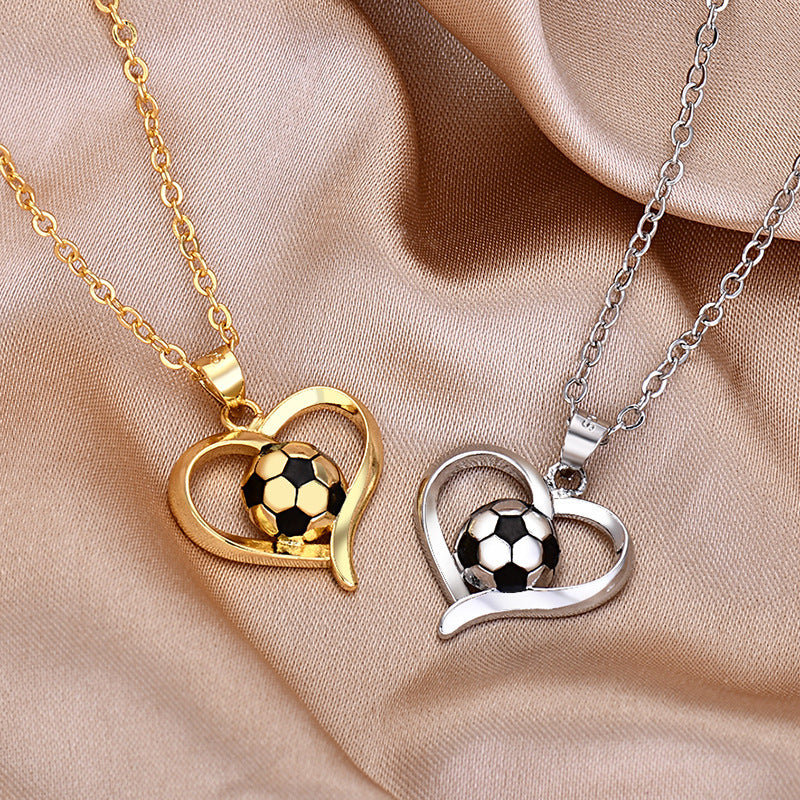 Heart-shaped Football Necklace