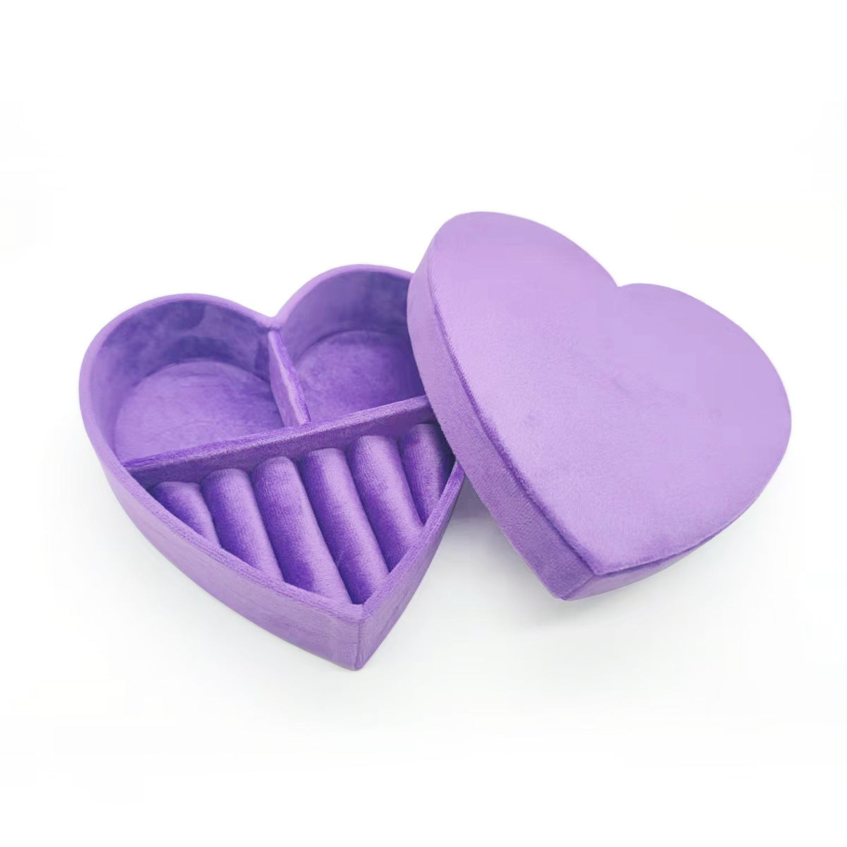 Heart-shaped Velvet Jewellery Box