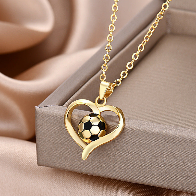 Heart-shaped Football Necklace