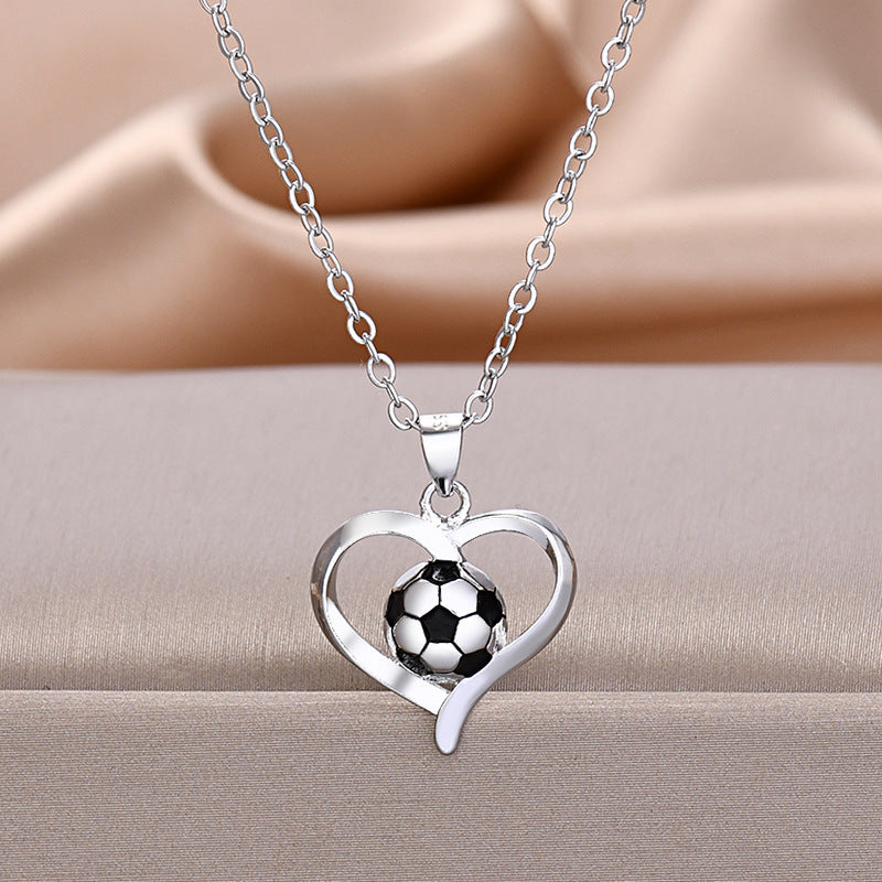 Heart-shaped Football Necklace