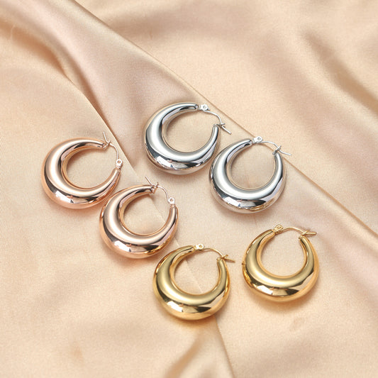 18K  Gold Plated Stainless Steel Vacuum Earrings