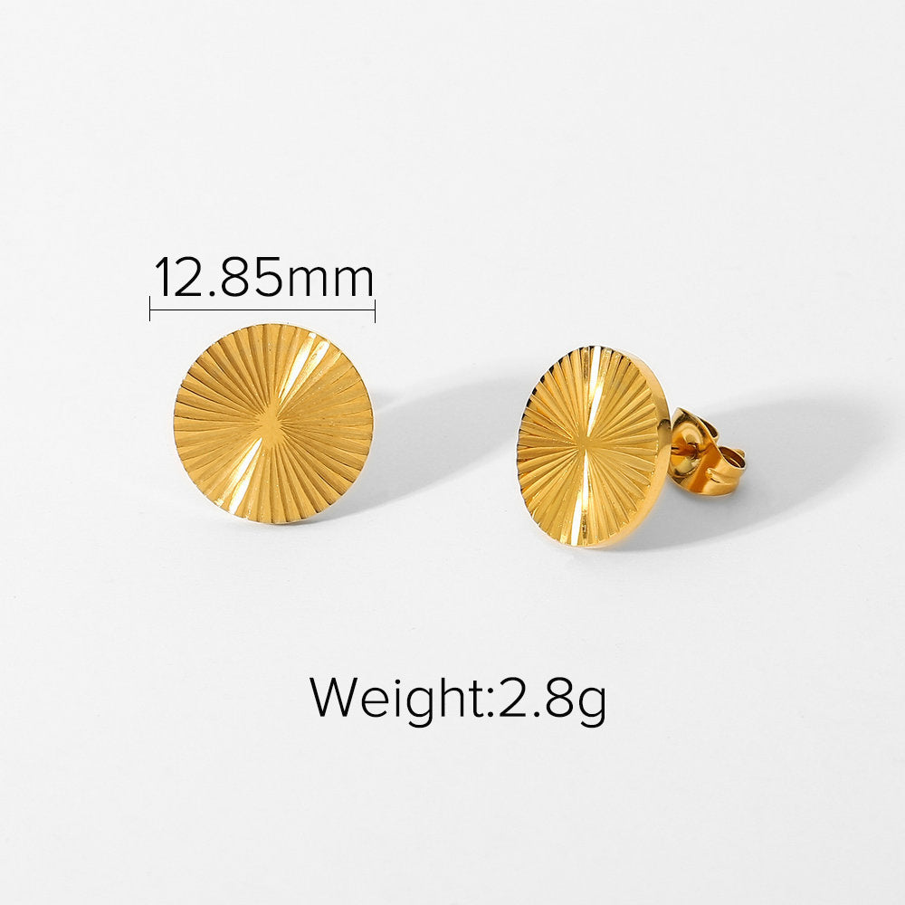 18K Gold Kingdee Round Heart-shaped Earrings