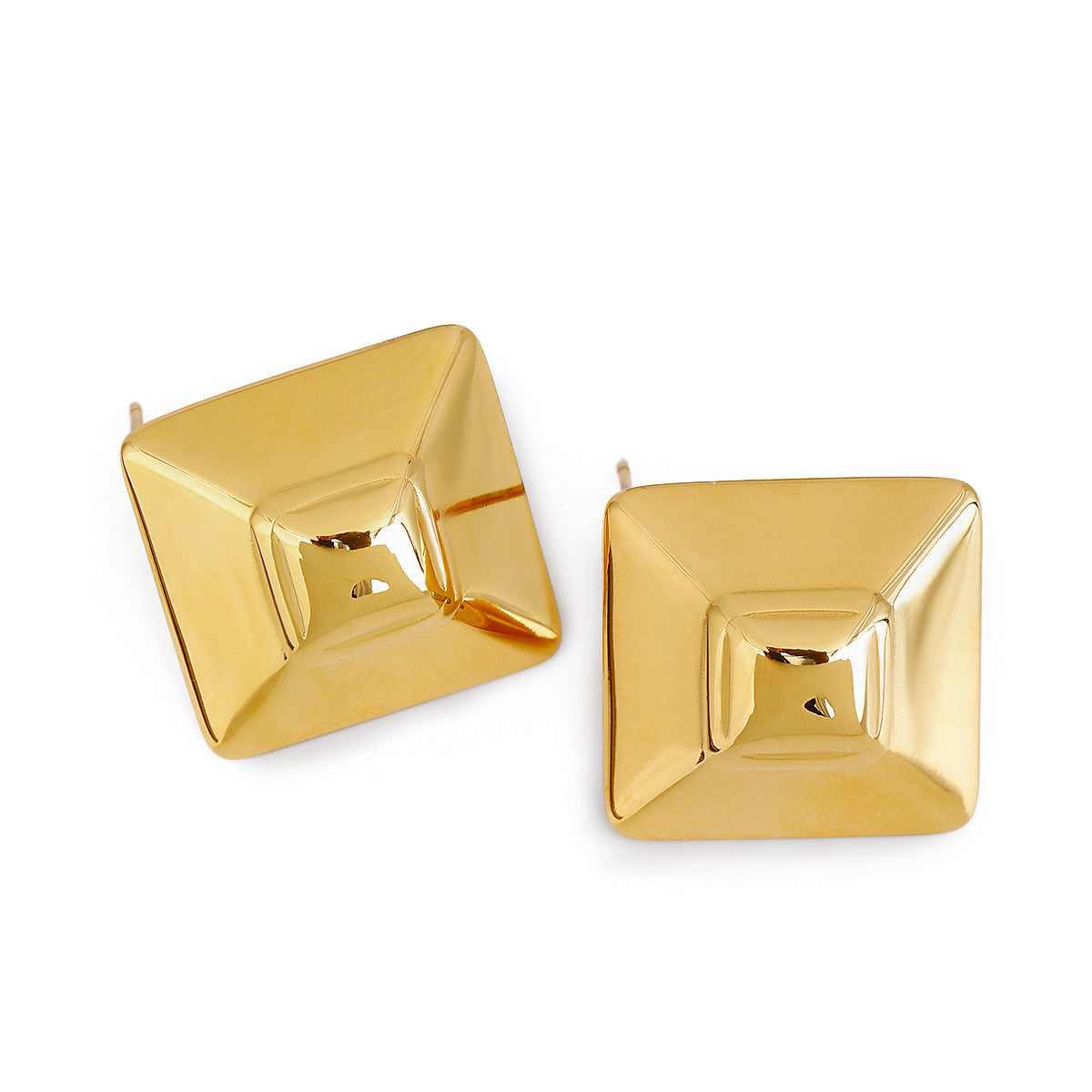 18k Gold Stainless Steel Square Earrings