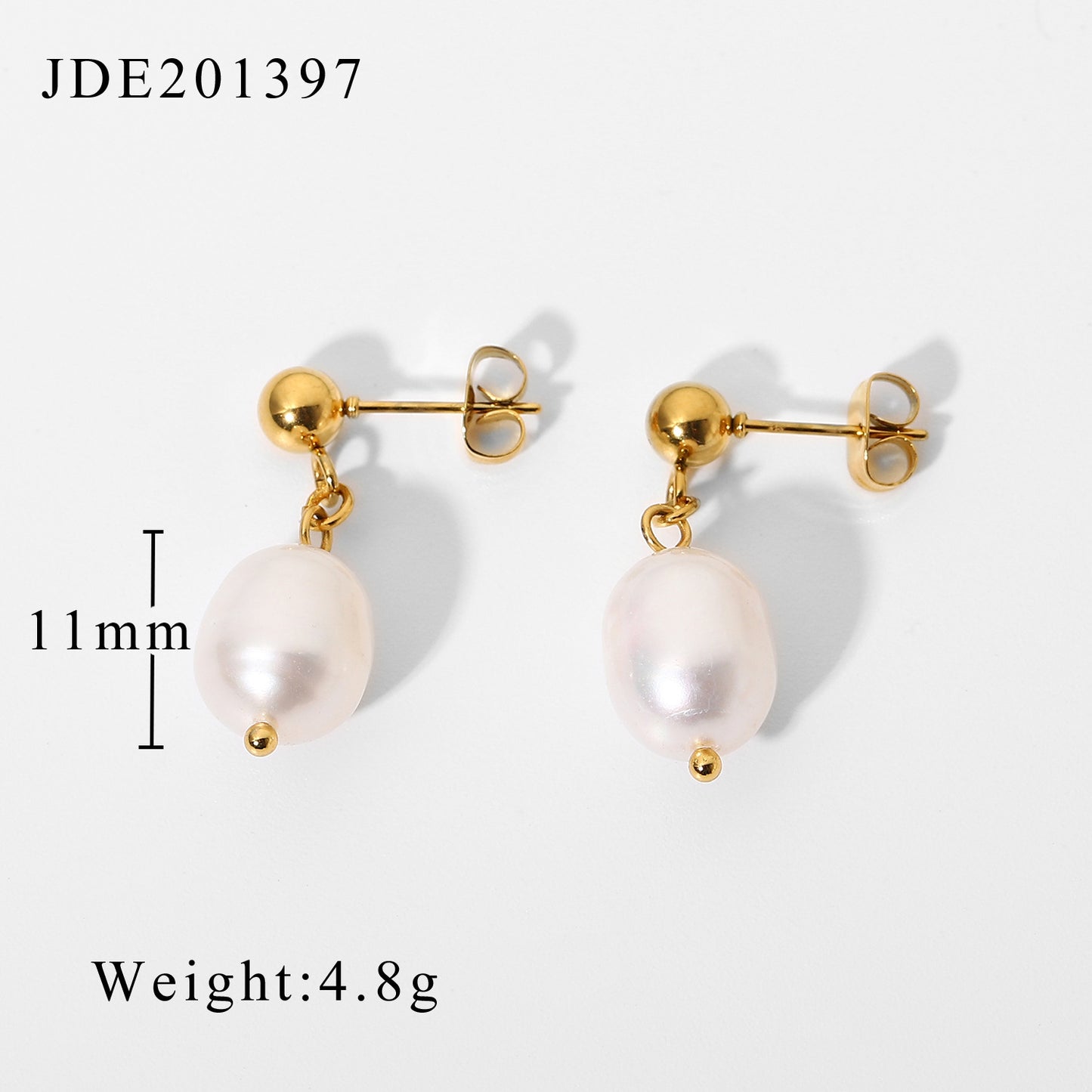 18K Gold Kingdee Round Heart-shaped Earrings