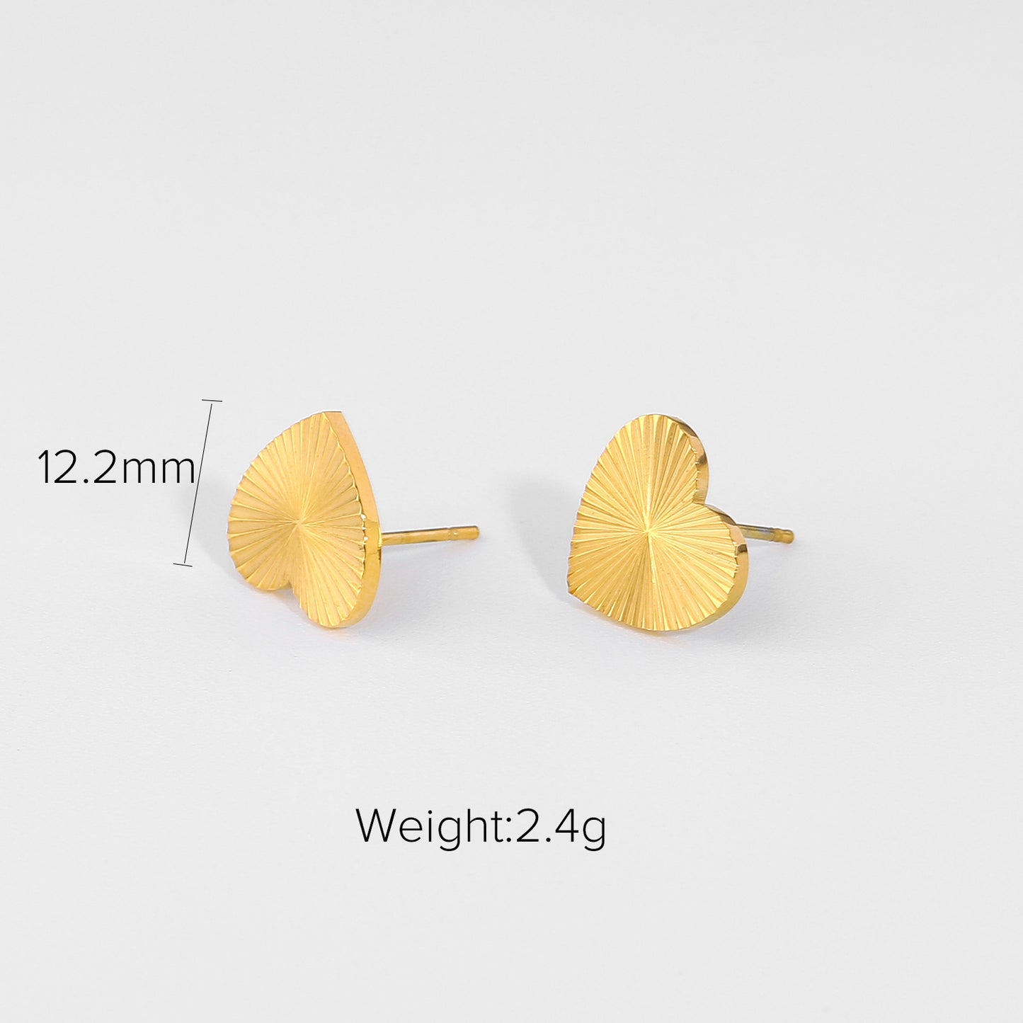 18K Gold Kingdee Round Heart-shaped Earrings