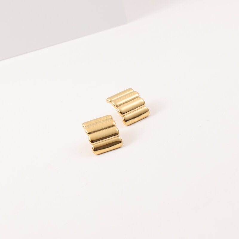 18K Gold Bread Earrings