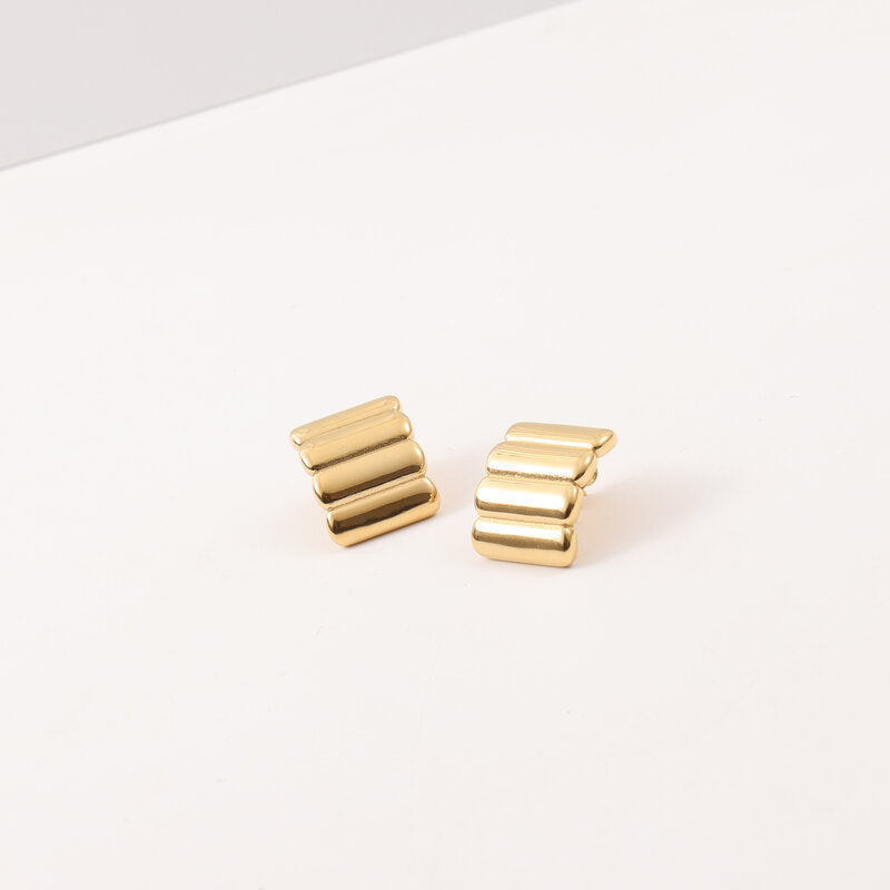 18K Gold Bread Earrings