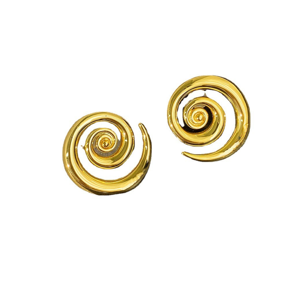 18K Geometric Rotation Gold Earrings