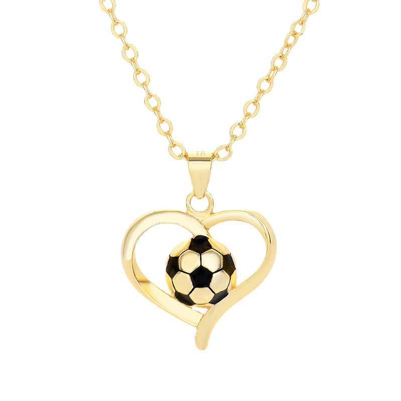 Heart-shaped Football Necklace