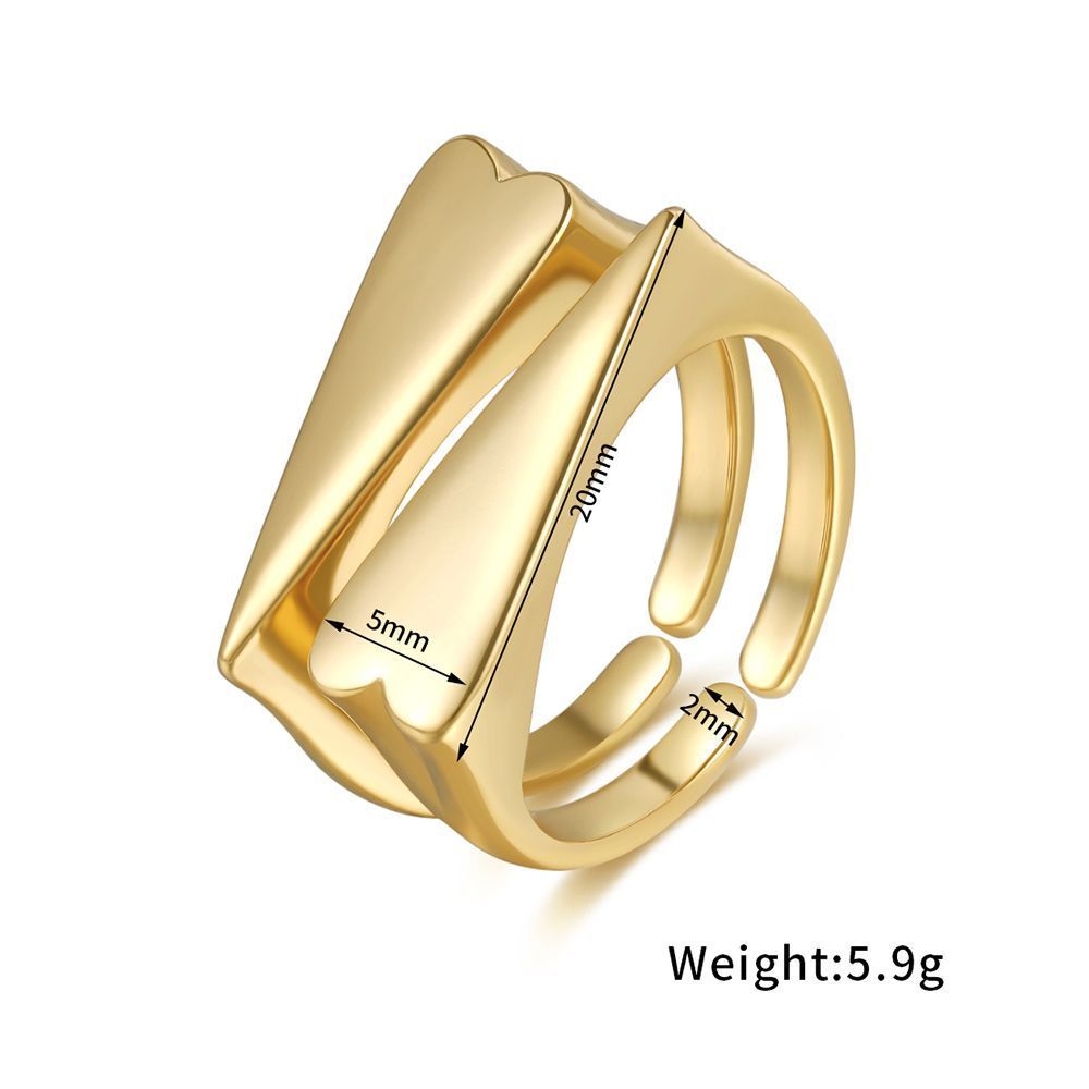 Paired Double Love Rings 18K Gold Color Preserving Jewelry