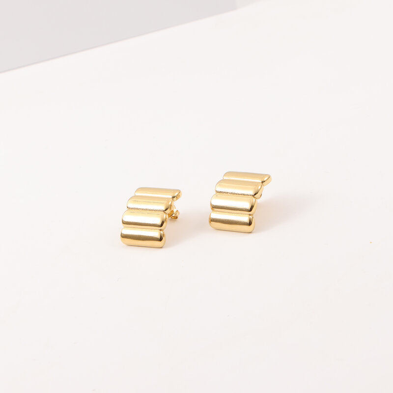 18K Gold Bread Earrings