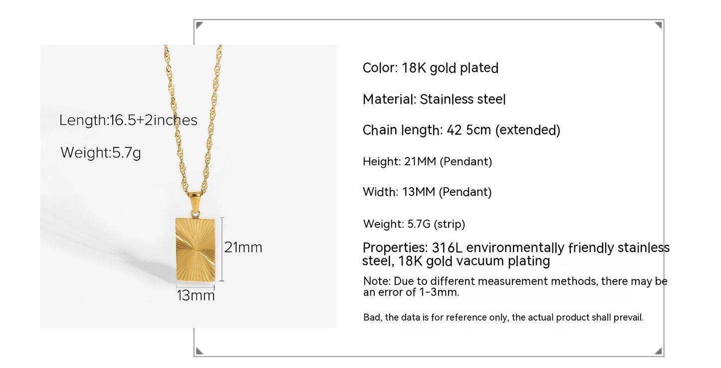 18K Stainless Steel Pendant Necklace