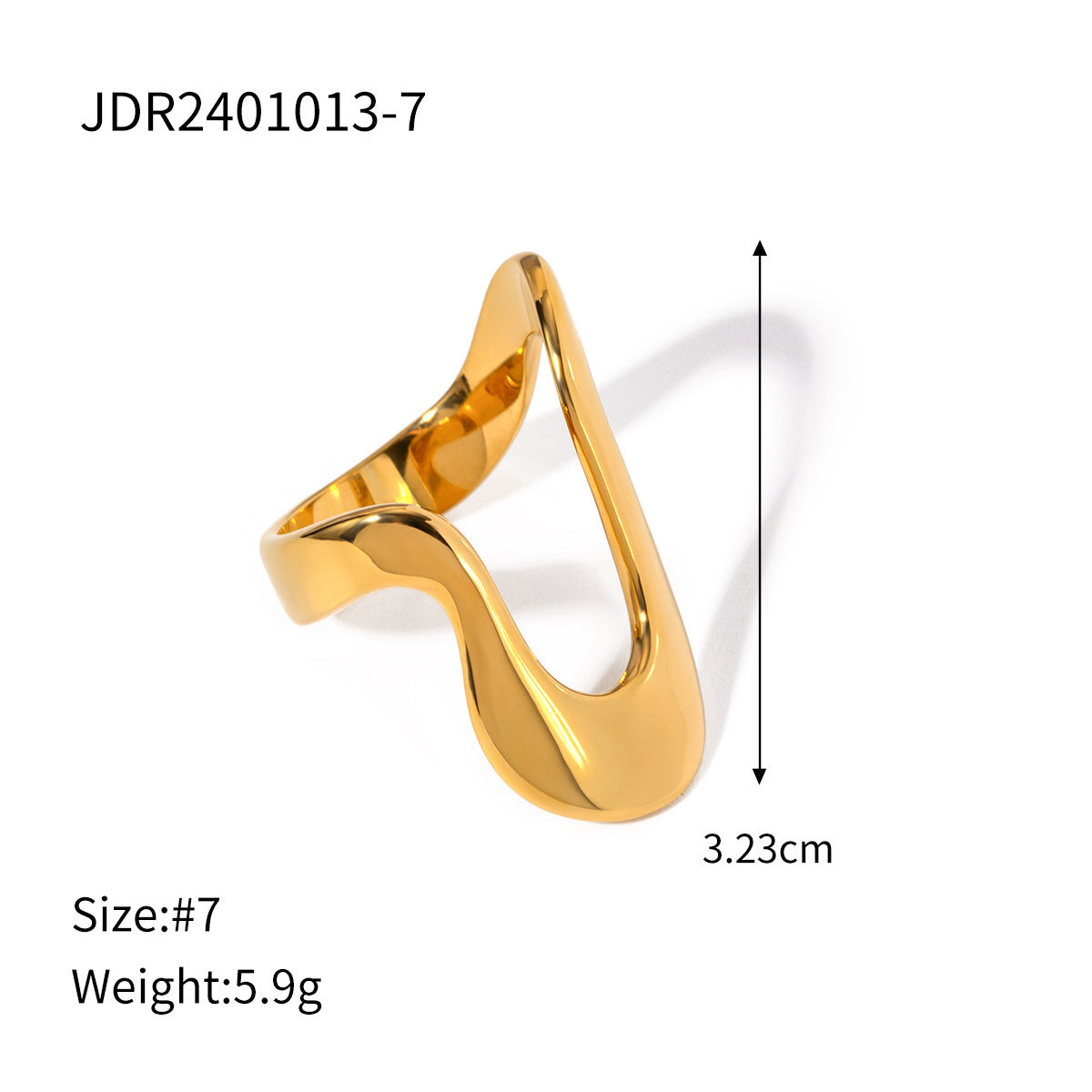 18k Gold Stainless Steel Minimalist Irregular Ring