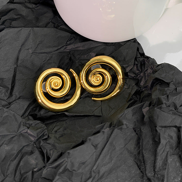 18K Geometric Rotation Gold Earrings