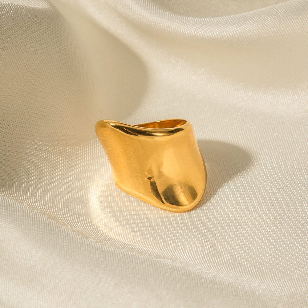 18K Gold Stainless Steel Minimalist Wide Ring