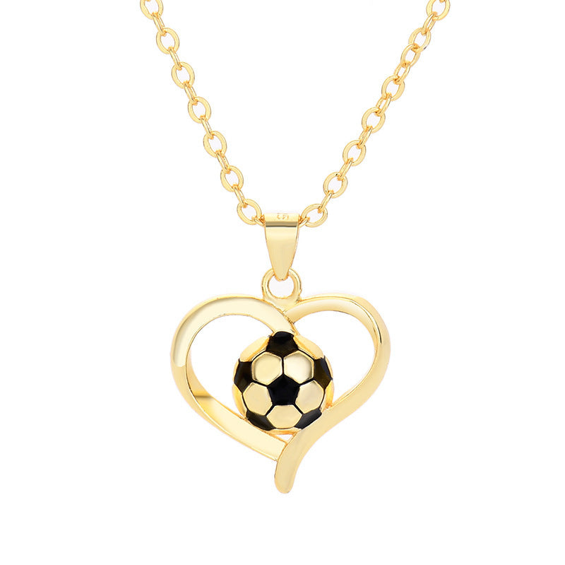 Heart-shaped Football Necklace