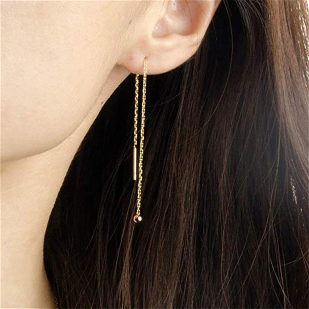 Fashion Crystal Pendant Long Ear Threads