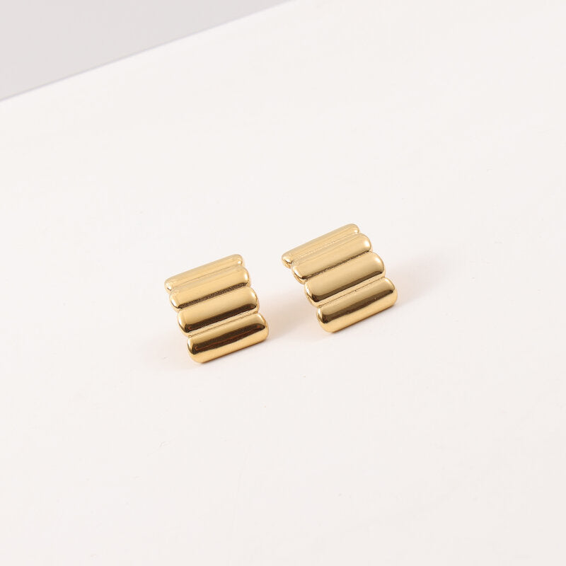 18K Gold Bread Earrings