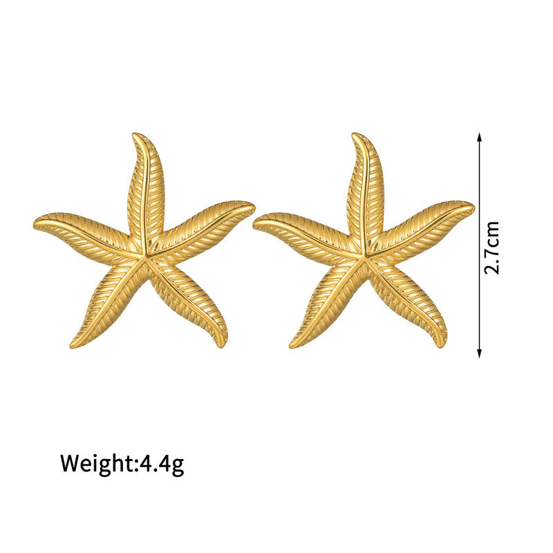 18K Gold Starfish Earrings