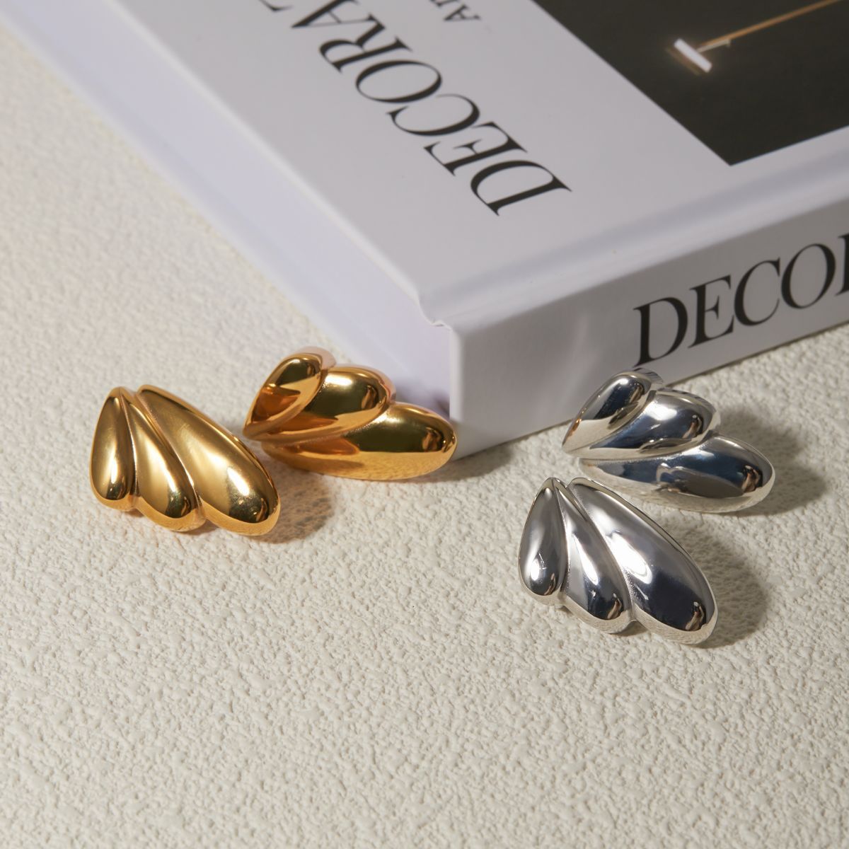 18k Gold Stainless Steel Wing Earrings