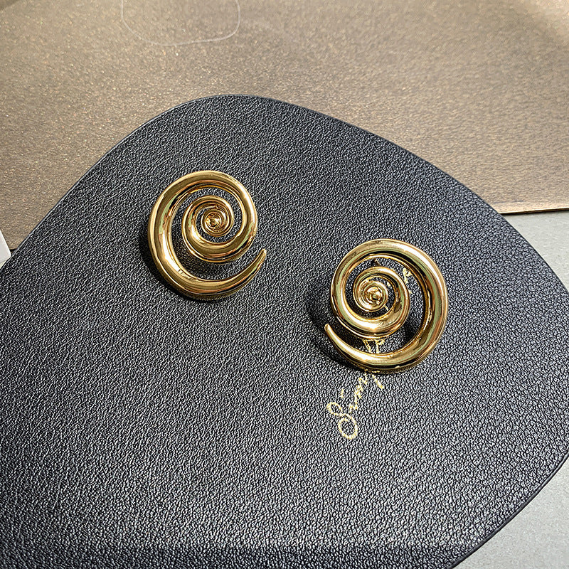 18K Geometric Rotation Gold Earrings