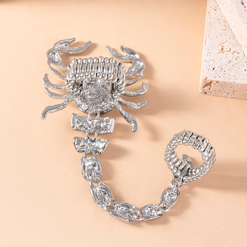 Scorpion Tail Elastic Double Finger Rings