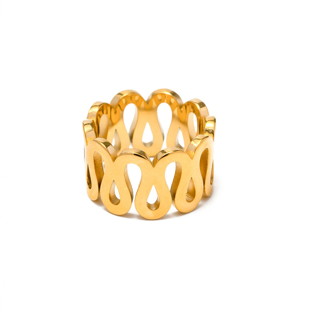 18K Gold Stainless Steel Symmetrical Ring