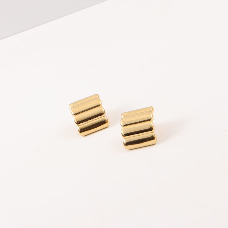 18K Gold Bread Earrings