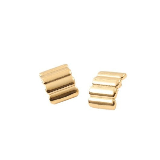 18K Gold Bread Earrings