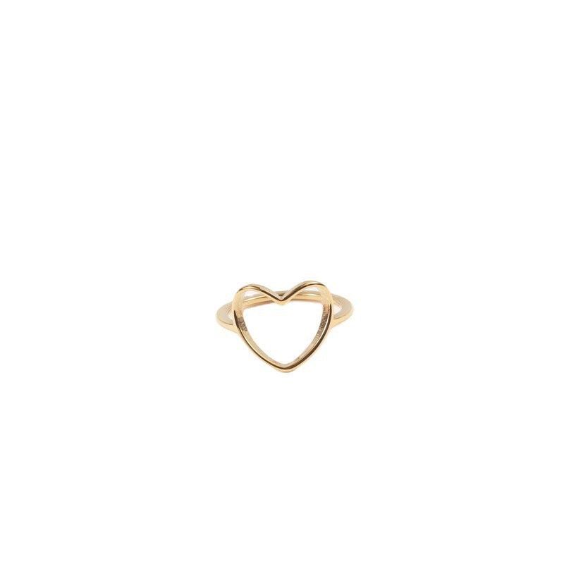 18K Gold Plating Hollow Love Heart-shaped Ring